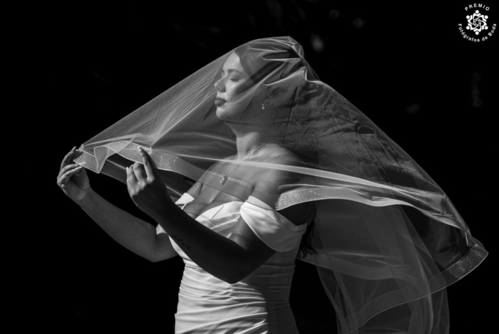 Portrait de mariée récompensé au concours V02 de Fotógrafos de Boda